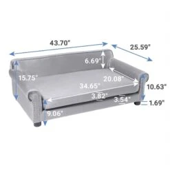 Frisco Sofa Pet Bed With Removable Cover & Frisco Eyelash Cat & Dog Blanket -Chewy 319504 PT2. AC SS1800 V1630626372