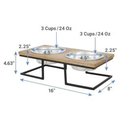 Frisco Premium Wood Elevated Stainless Steel Double Diner Dog & Cat Bowl -Chewy 331490 PT1. AC SS1800 V1661891787