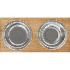 Frisco Premium Wood Elevated Stainless Steel Double Diner Dog & Cat Bowl -Chewy 331490 PT4. AC SS1800 V1657656892
