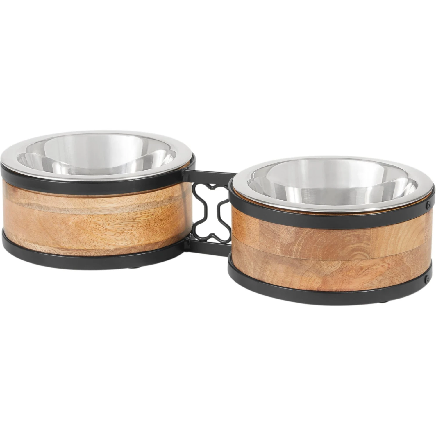 Frisco Premium Elevated Bone Design Stainless Steel Double Diner Dog & Cat Bowl 3 Frisco Premium Elevated Bone Design Stainless Steel Double Diner Dog & Cat Bowl