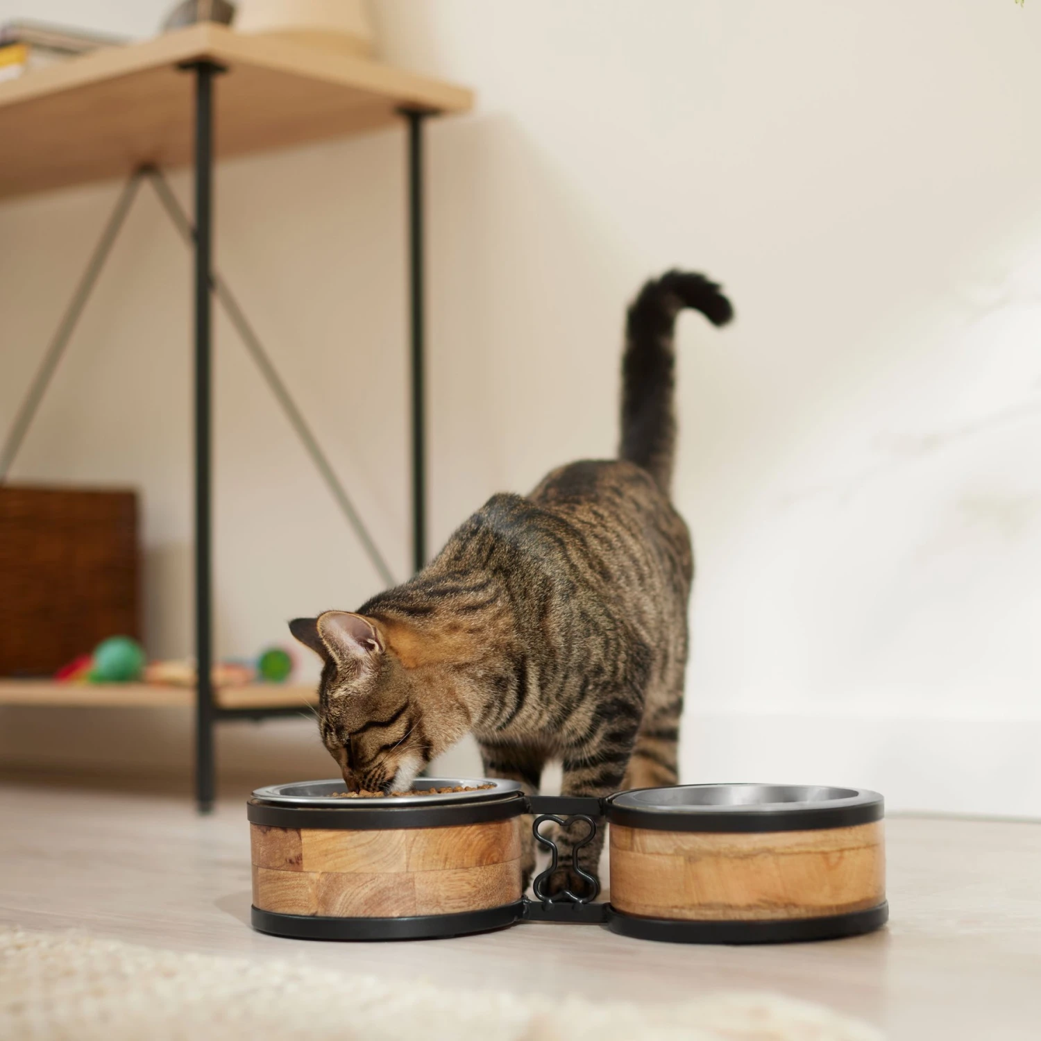 Frisco Premium Elevated Bone Design Stainless Steel Double Diner Dog & Cat Bowl 6 Frisco Premium Elevated Bone Design Stainless Steel Double Diner Dog & Cat Bowl - Image 4