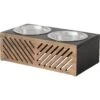 Frisco Premium Wood Elevated Stainless Steel Double Diner Dog & Cat Bowl, Black, 3 Cup -Chewy 331509 MAIN. AC SS1800 V1657656894