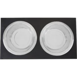 Frisco Premium Wood Elevated Stainless Steel Double Diner Dog & Cat Bowl, Black, 3 Cup -Chewy 331509 PT4. AC SS1800 V1657656894