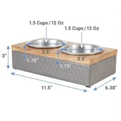 Frisco Premium Stainless Steel Double Diner Dog & Cat Bowl, Black -Chewy 331532 PT1. AC SS1800 V1652976341