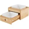 Frisco Elevated Non-Skid Bamboo Melamine Bowl Double Diner With Bamboo Stand -Chewy 363385 MAIN. AC SS1800 V1657657267