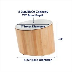 Frisco Elevated Slanted Bamboo Melamine Non-Skid Dog Bowl With Bamboo Stand -Chewy 363387 PT1. AC SS1800 V1684760541