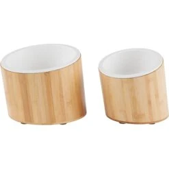 Frisco Elevated Slanted Bamboo Melamine Non-Skid Dog Bowl With Bamboo Stand -Chewy 363387 PT5. AC SS1800 V1657657267