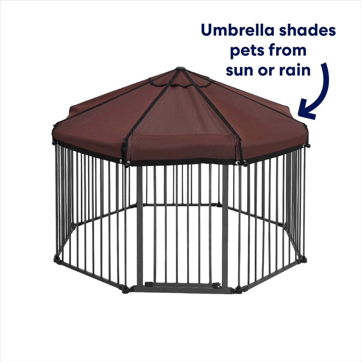 Frisco Outdoor Galvanized Steel 8-Panel Configurable Gate And Playpen With Oxford Roof 5 Frisco Outdoor Galvanized Steel 8-Panel Configurable Gate And Playpen With Oxford Roof - Image 3