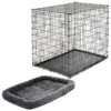 Frisco Heavy Duty Single Door Wire Dog Crate & MidWest Quiet Time Fleece Dog Crate Mat -Chewy 933510 MAIN. AC SS1800 V1692303238