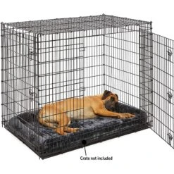 Frisco Heavy Duty Single Door Wire Dog Crate & MidWest Quiet Time Fleece Dog Crate Mat -Chewy 933510 PT8. AC SS1800 V1692303357