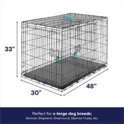 Frisco Heavy Duty Enhanced Lock Double Door Fold & Carry Wire Dog Crate & Mat Kit & MidWest Quiet Time Fleece Dog Crate Mat -Chewy 947398 PT2. AC SS1800 V1693602742