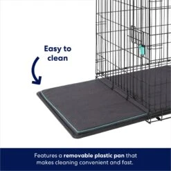 Frisco Heavy Duty Enhanced Lock Double Door Fold & Carry Wire Dog Crate & Mat Kit & MidWest Quiet Time Fleece Dog Crate Mat -Chewy 947398 PT4. AC SS1800 V1693601869