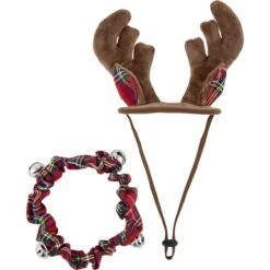 Frisco Jingle Bells Dog & Cat Holiday Collar With Bells, 1 Count & Frisco Holiday Antler Headband & Bell Collar Dog & Cat Costume -Chewy 986294 PT5. AC SS1800 V1698258116